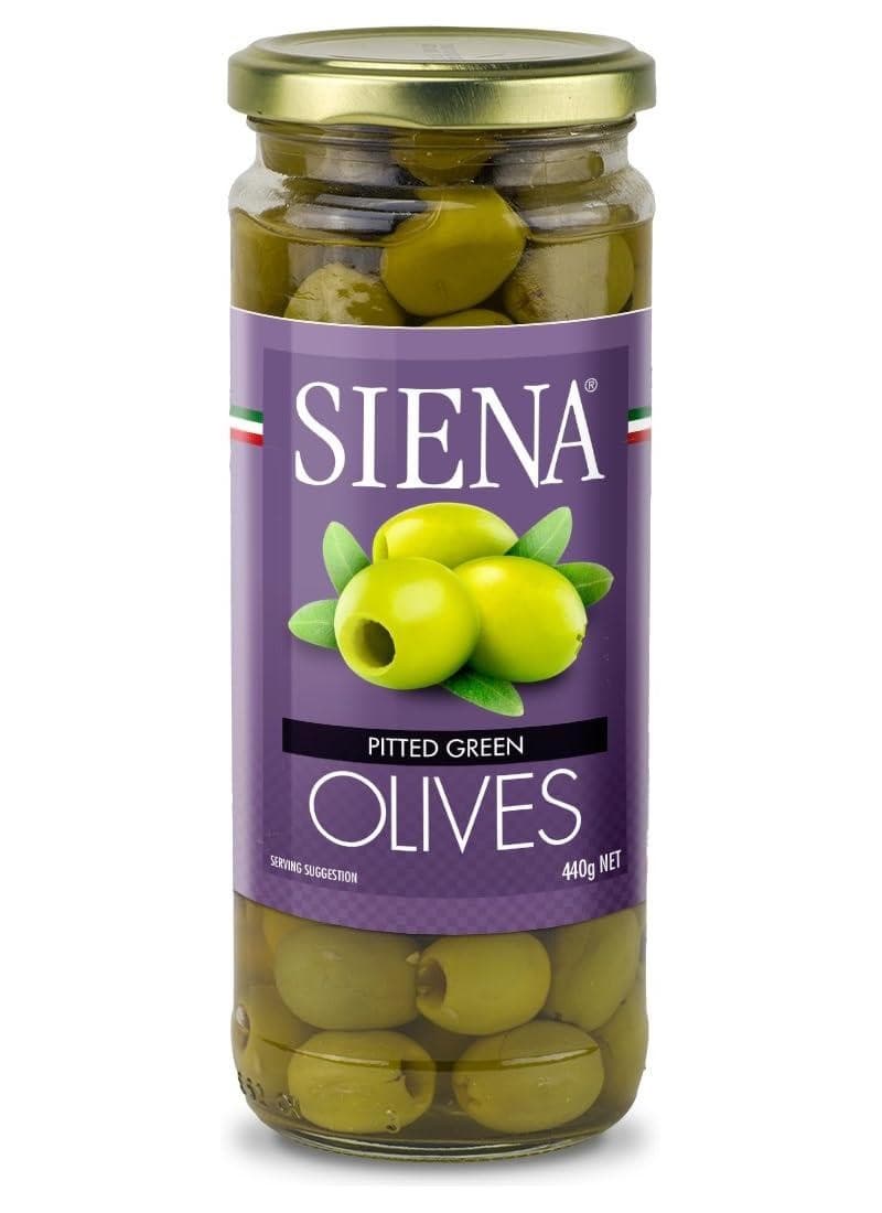 Siena Pitted Green Olives 440 g